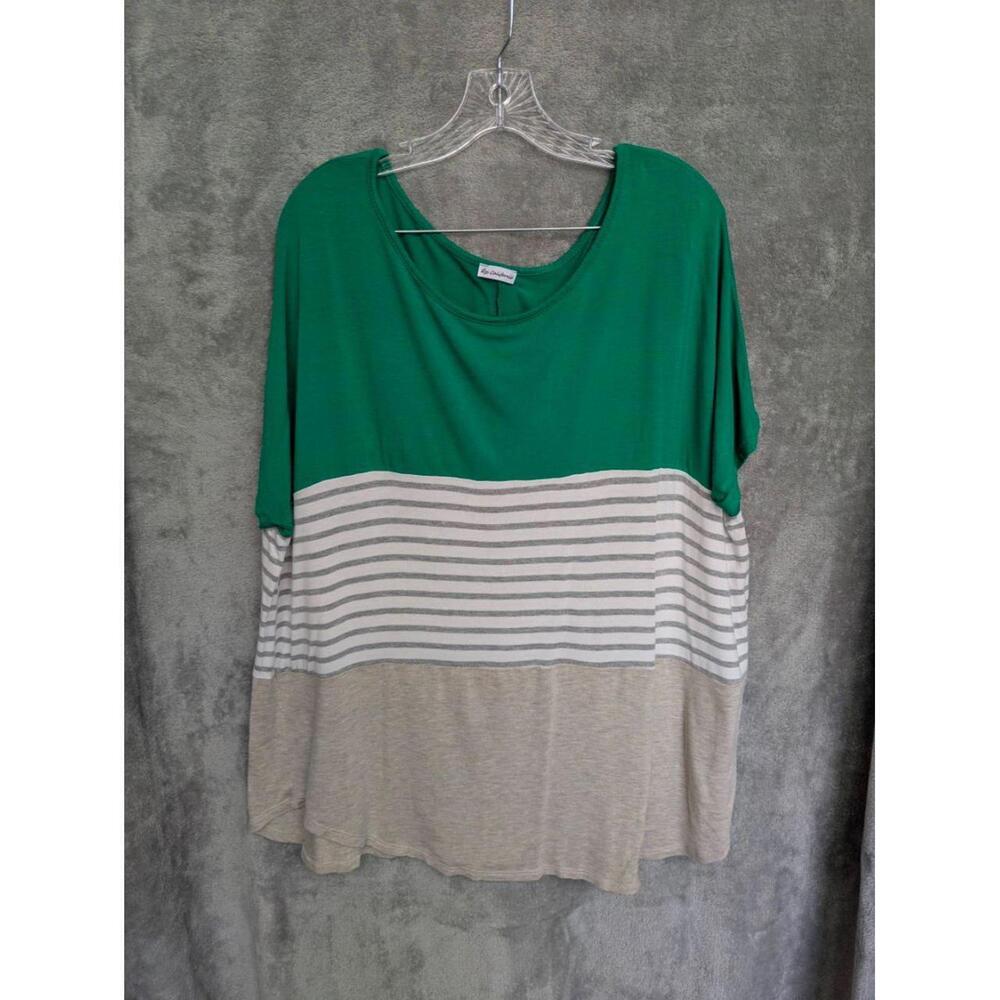Egs California Blouse Womens 3XL Color‎ Block Striped Fashion